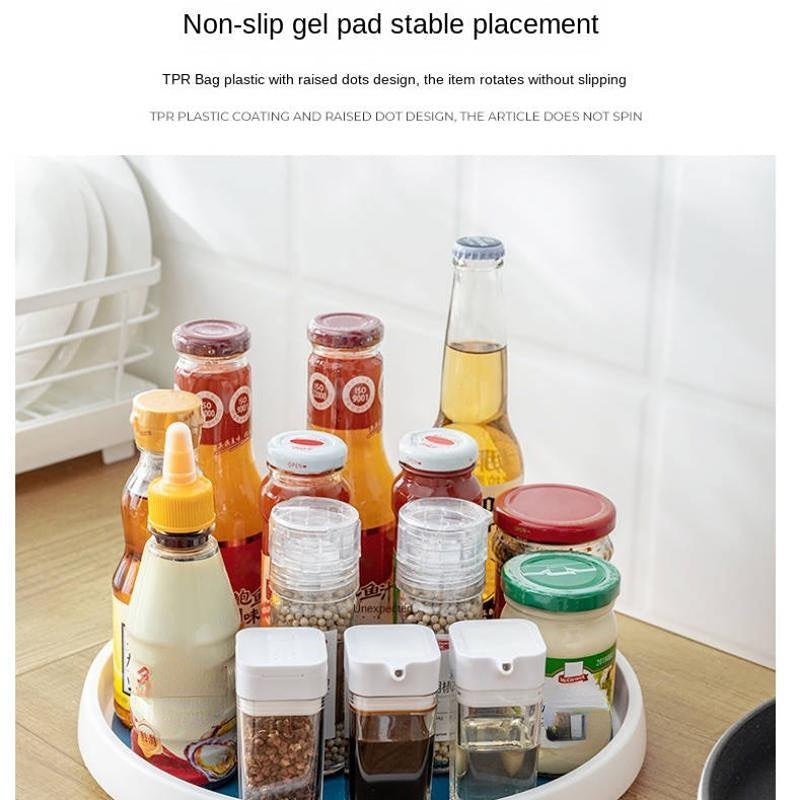 Multi-Functional 360° Rotating Spice Rack Organizer with Anti-Sliding Storage Tray for Kitchen Accessories - 1 Piece