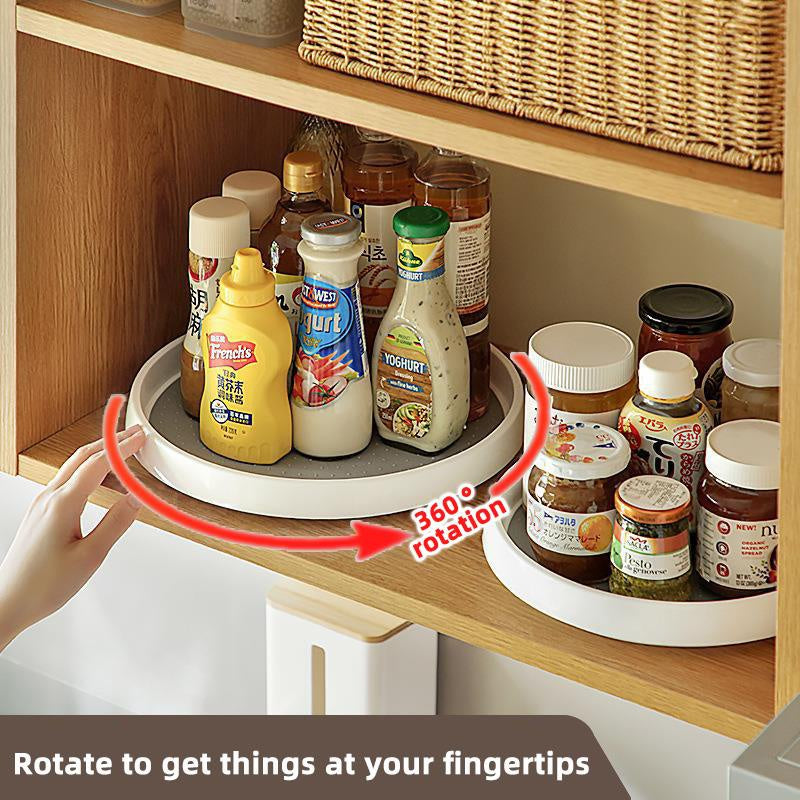 Multi-Functional 360° Rotating Spice Rack Organizer with Anti-Sliding Storage Tray for Kitchen Accessories - 1 Piece