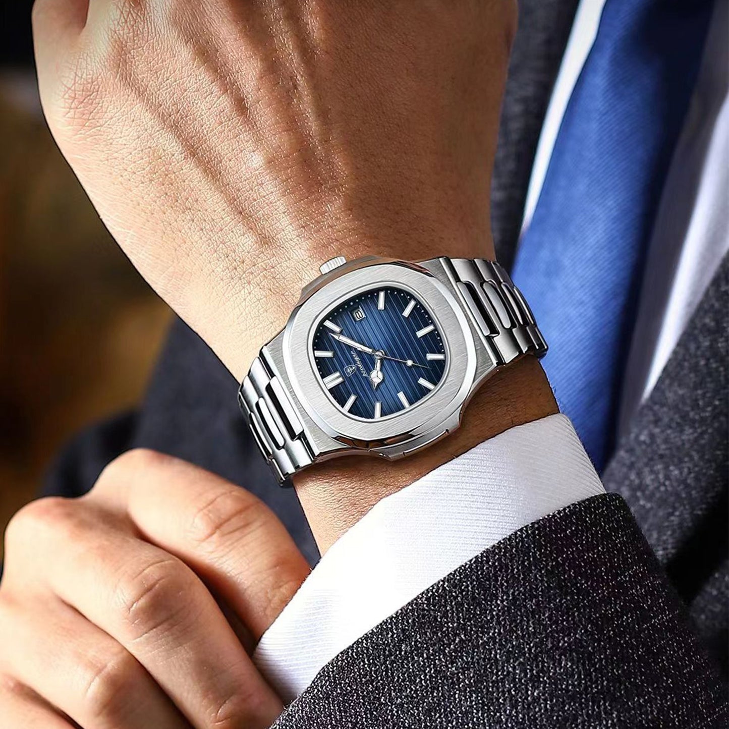 Introducing the New POEDAGAR Luxury Watch for Men, featuring a Waterproof design, Luminous Date display, and crafted with Stainless Steel. This Square Quartz Men's Watch is the perfect accessory for any stylish man. Enhance your look with the elegant