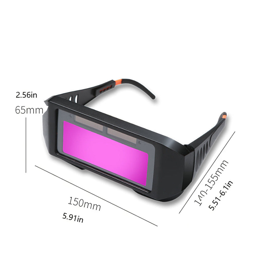 1pc Solar Powered Auto Darkening Welding Goggles for eye protection during welding.