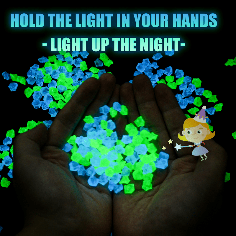 300 glow-in-the-dark decorative pebbles for outdoor fish tanks and aquariums.