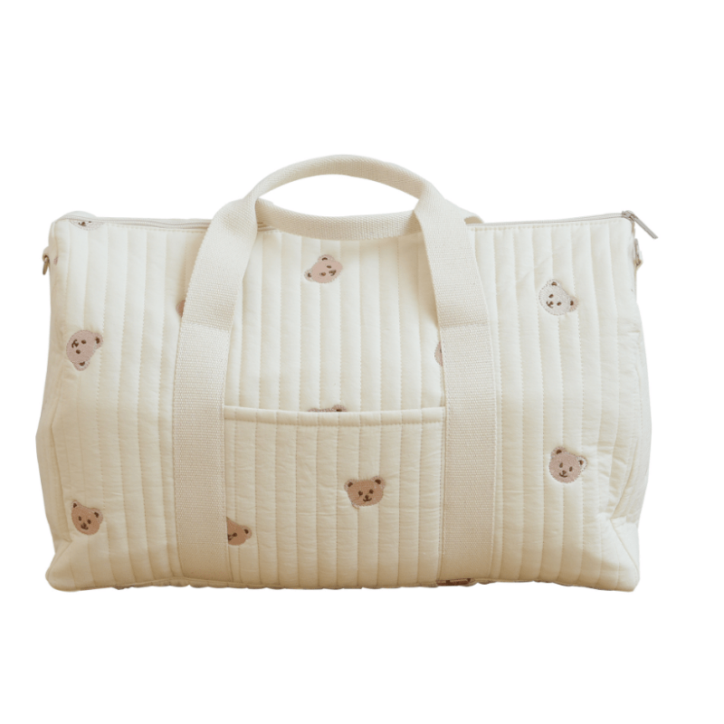 Chic Travel Bag with Elegant Embroidery - Spacious, Convenient, Ideal for Busy Moms!