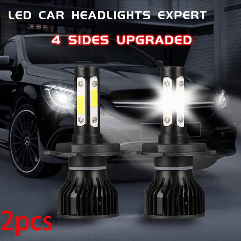 New 4 Sides LED Car Headlight Kit for H4, H7, H8, H11, 9005, 9006, and H13.