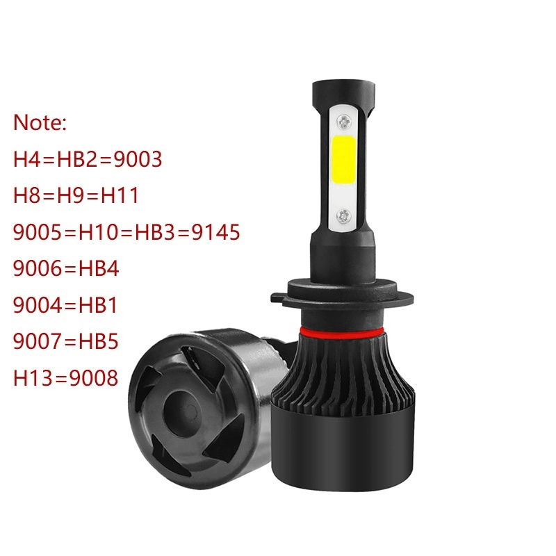 New 4 Sides LED Car Headlight Kit for H4, H7, H8, H11, 9005, 9006, and H13.