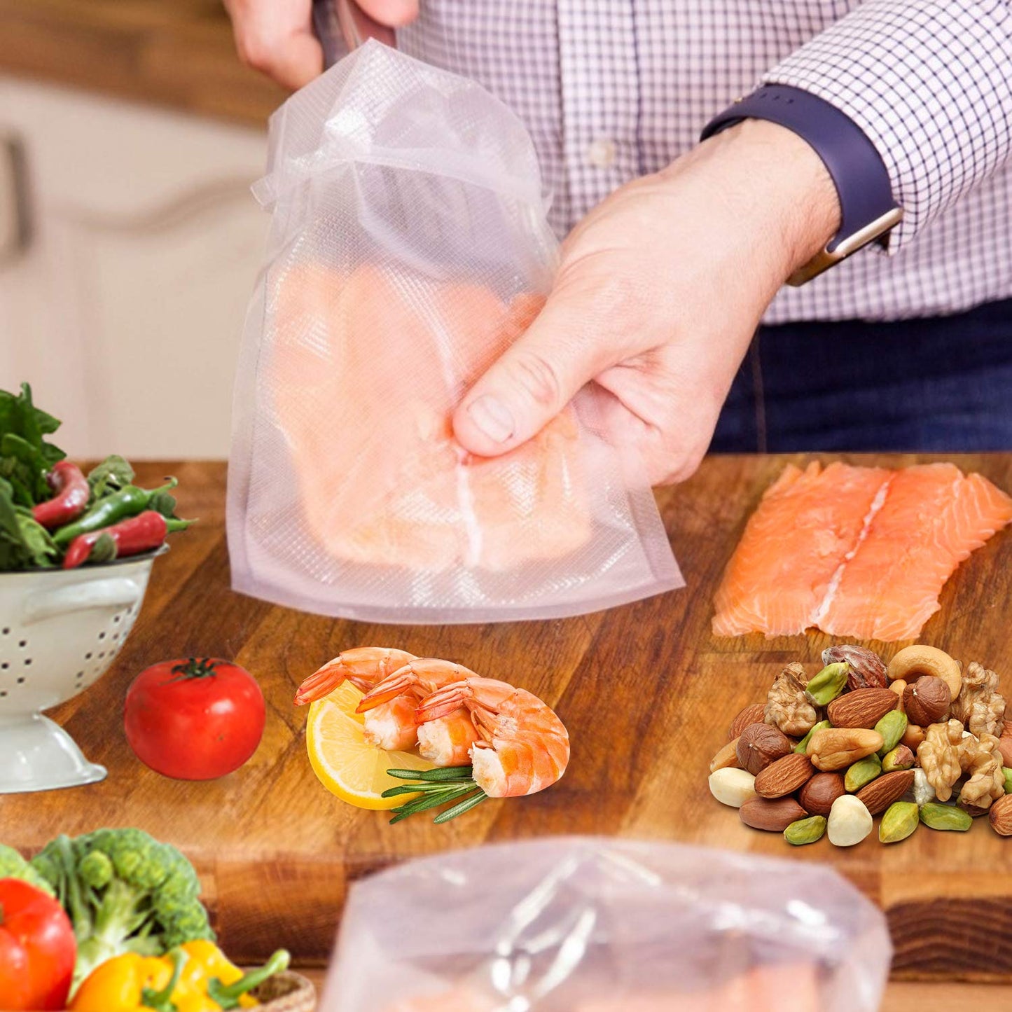 Preserve your food's freshness for extended periods with our Vacuum Sealer Storage Bags - Essential Home Kitchen Supplies & Accessories