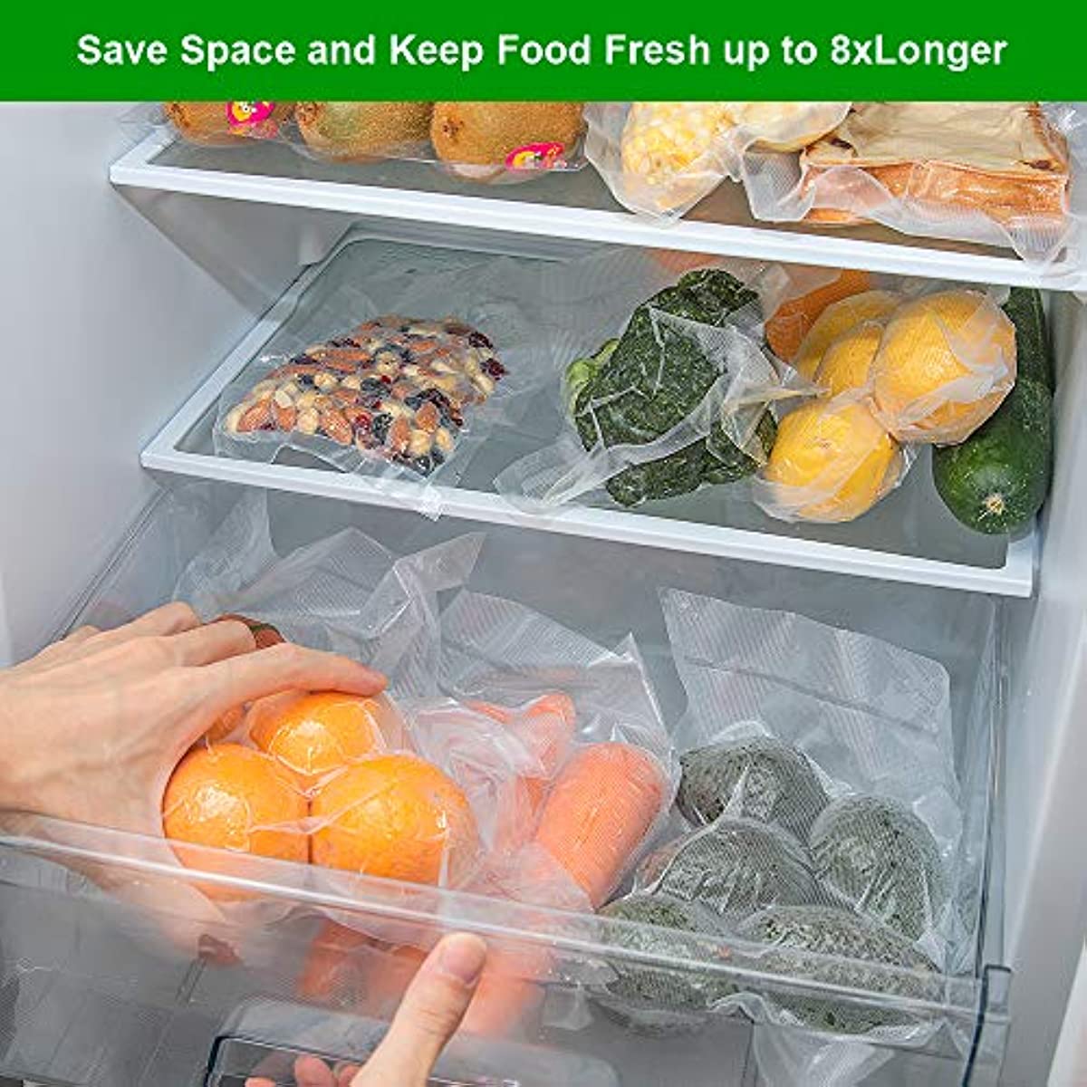 Preserve your food's freshness for extended periods with our Vacuum Sealer Storage Bags - Essential Home Kitchen Supplies & Accessories