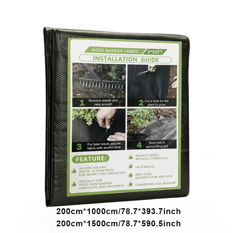 Durable 2m Wide Black PP Weed Barrier Fabric for Garden and Lawn Care