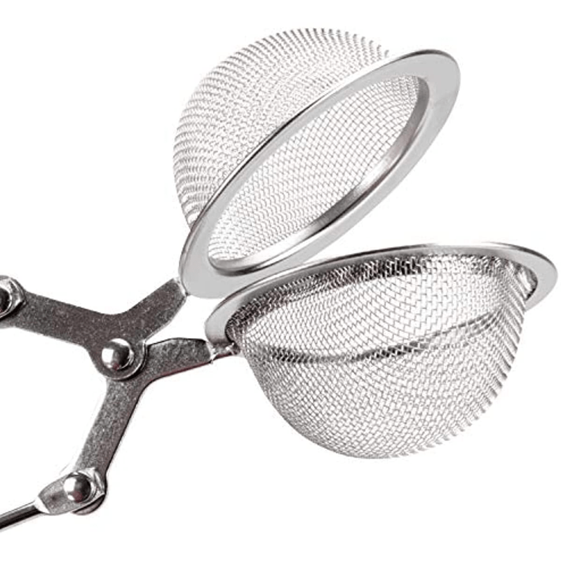 Large 3-Piece Premium Stainless Steel Snap Ball Tea Strainer with Handle for Fine Mesh Loose Leaf Tea Infusion and Brewing