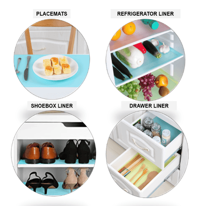 Set of 4 Waterproof Refrigerator Mats - Absorbent Shelf Liners for Fridge, Drawer, Table - Essential Kitchen Accessories and Tools