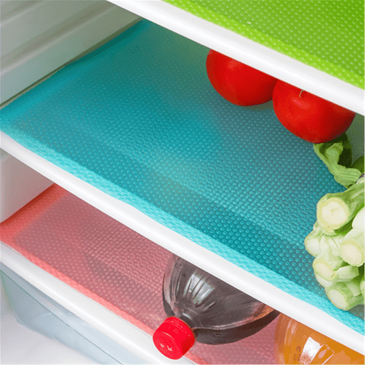 Set of 4 Waterproof Refrigerator Mats - Absorbent Shelf Liners for Fridge, Drawer, Table - Essential Kitchen Accessories and Tools