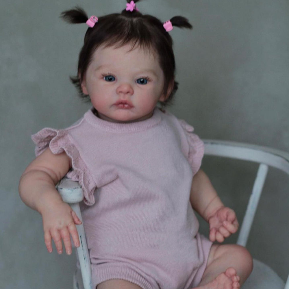 BZDOLL 45cm Soft Vinyl Reborn Baby Doll with 3D-Painted Veins, Cloth Body, Fantasy Theme, Realistic Girl Toy, Ideal Birthday Gift for Kids