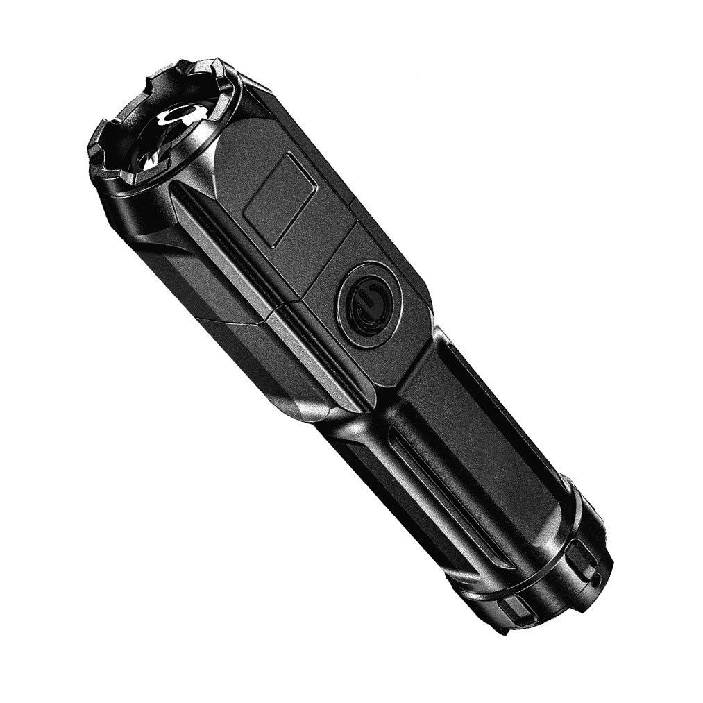 Portable telescopic flashlight with powerful zoom capabilities for outdoor and home use.