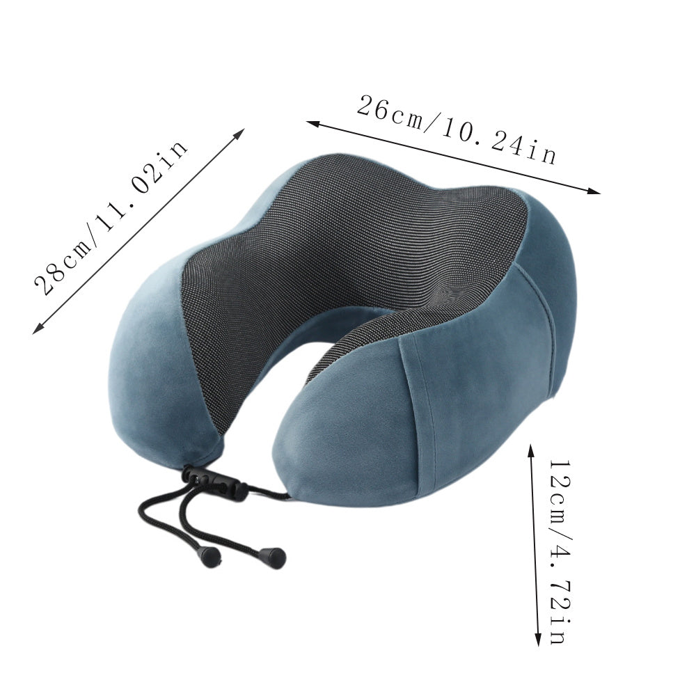 Travel in comfort with the 1pc Ergonomic U-Shaped Memory Foam Neck Pillow, featuring a removable washable cover. This reversible pillow provides neck support for airplane and office use. Made with spot-clean woven polyester fiber, weighing 200-250gsm.