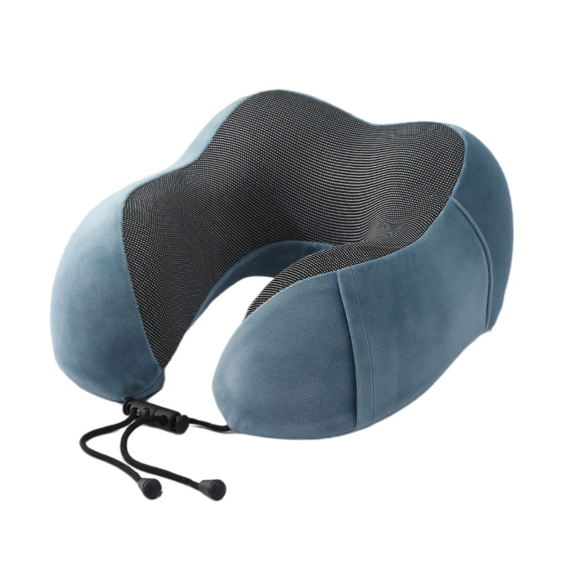 Travel in comfort with the 1pc Ergonomic U-Shaped Memory Foam Neck Pillow, featuring a removable washable cover. This reversible pillow provides neck support for airplane and office use. Made with spot-clean woven polyester fiber, weighing 200-250gsm.