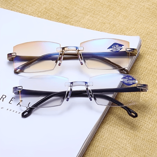 Presbyopic Glasses with Auto Zoom for Men/Women to See Far and Near, Relieve Eye Fatigue. Includes Glasses Case.