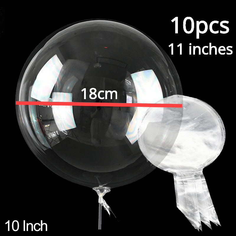 10 transparent Bobo bubble balloons ranging from 25.4-60.96cm for wedding, birthday, or baby shower decoration.