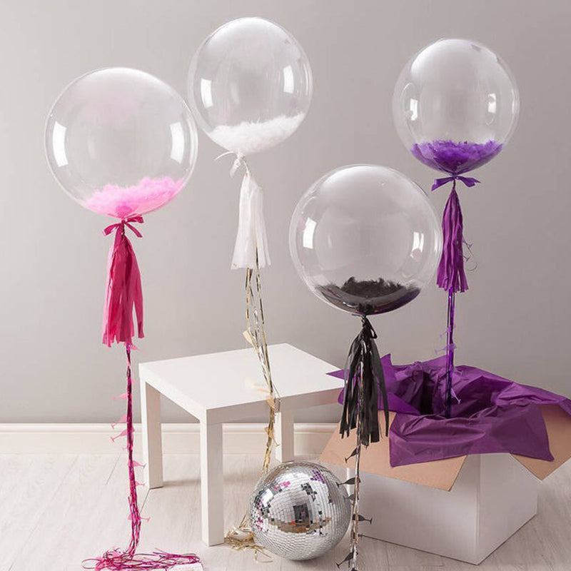 10 transparent Bobo bubble balloons ranging from 25.4-60.96cm for wedding, birthday, or baby shower decoration.