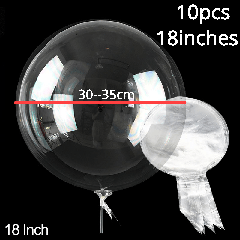 10 transparent Bobo bubble balloons ranging from 25.4-60.96cm for wedding, birthday, or baby shower decoration.