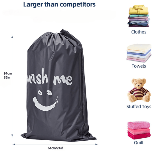 Large Laundry Bag designed for college students, Resistant to Rips & Tears, Machine Washable, Heavy Duty Hamper Liner for Dirty Clothes, Wash Me 1pc