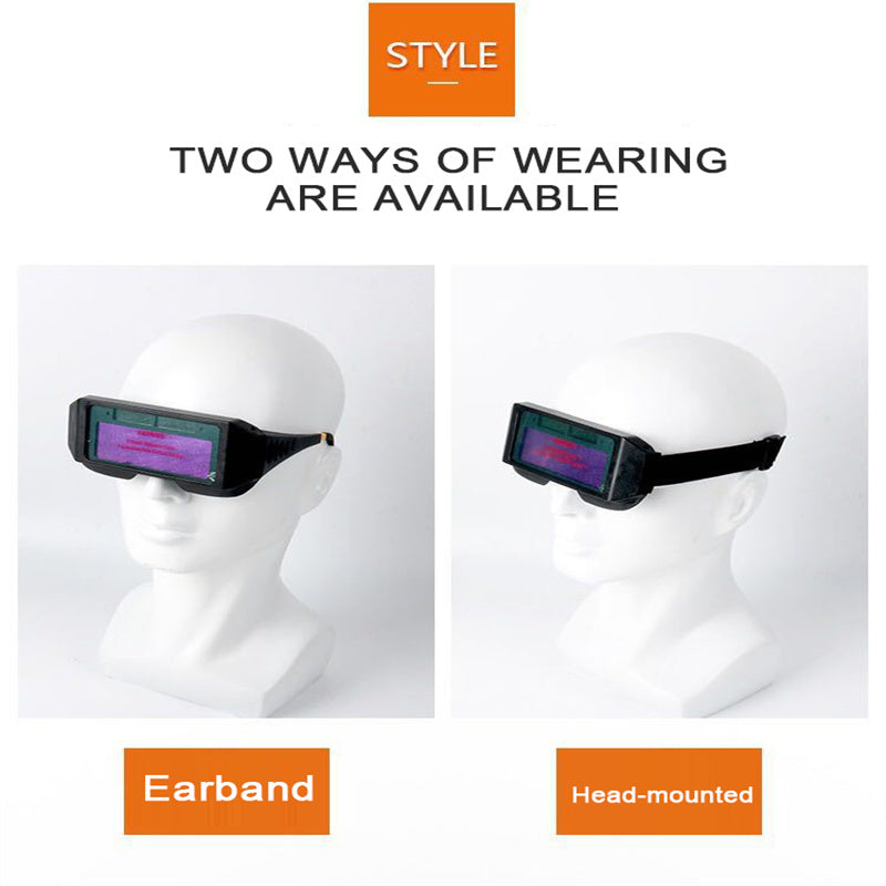 Auto darkening welding helmet with automatic light change, anti-eyes shield, goggle glasses, and solar energy.