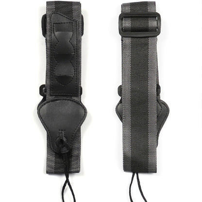 Adjustable guitar strap suitable for electric, acoustic, and bass guitars, with detachable paddles included.