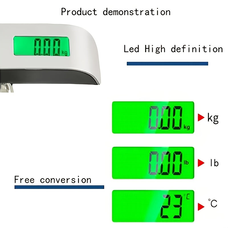 Portable digital luggage scale with backlight LCD display, essential for travel.