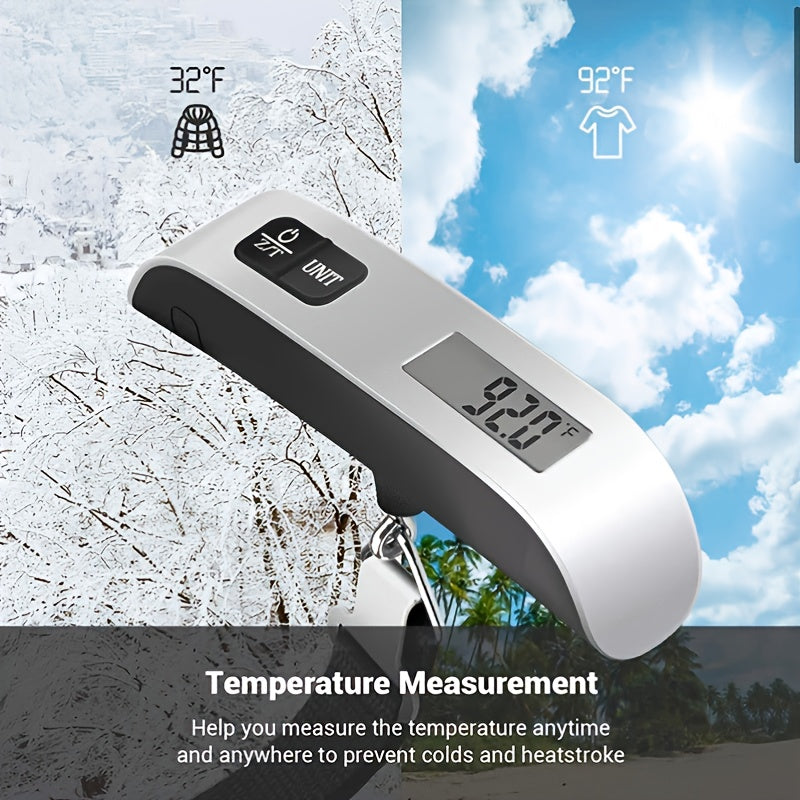 Portable digital luggage scale with backlight LCD display, essential for travel.