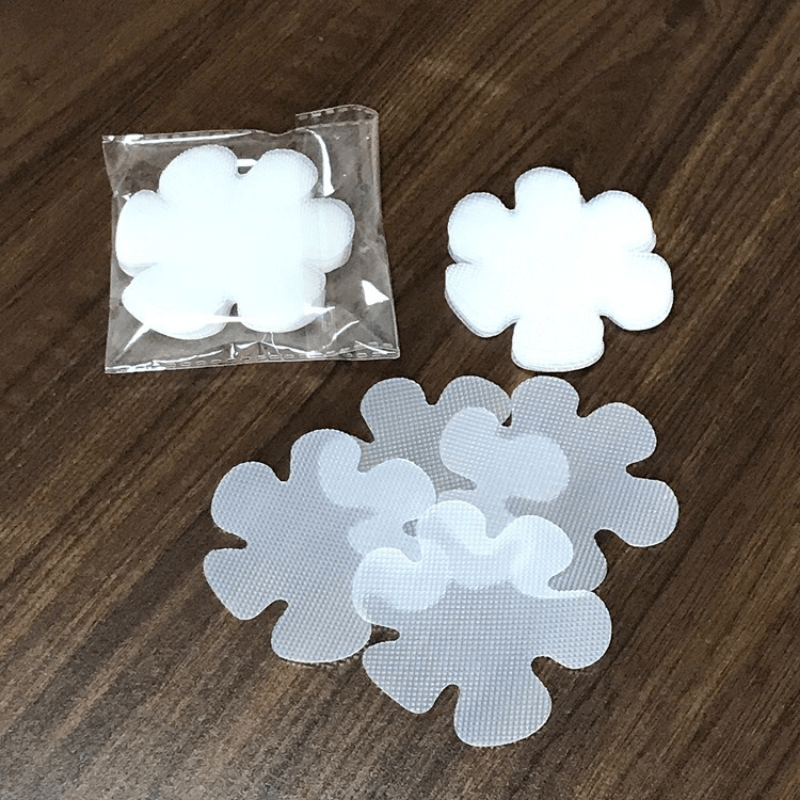 10pcs of transparent anti-slip stickers for bathroom safety, suitable for bathtub, stairs, and elderly use. Ideal for fall prevention.