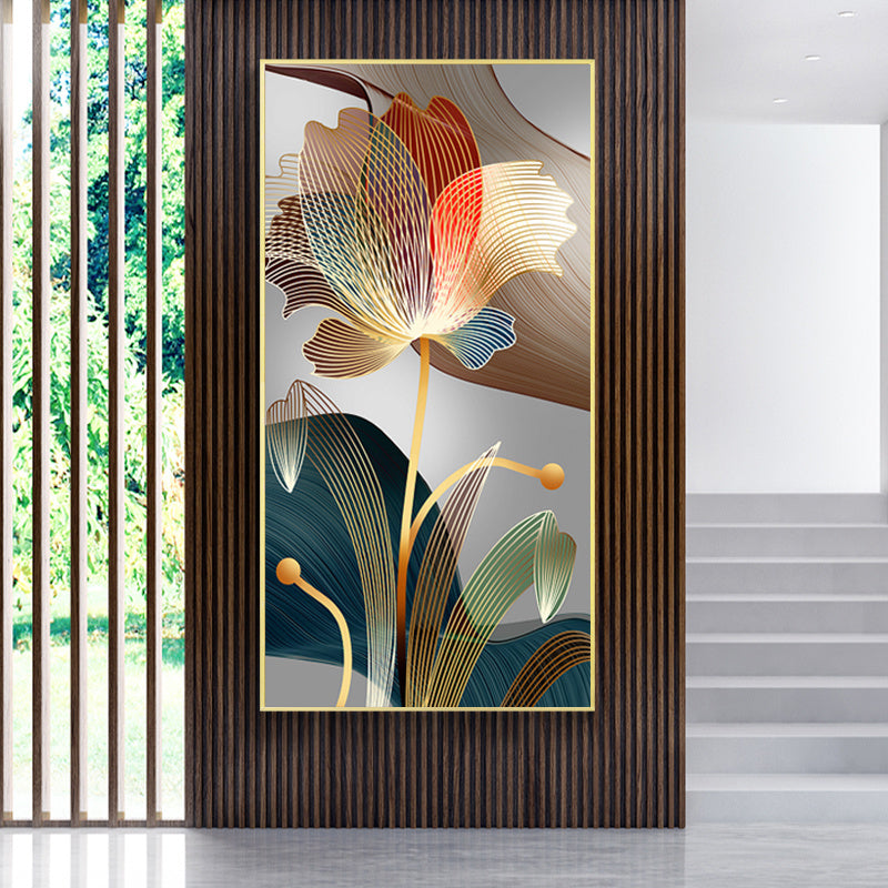 Abstract Flowers Canvas Painting for home decor, suitable for living room, bedroom, or bathroom. Frameless design.