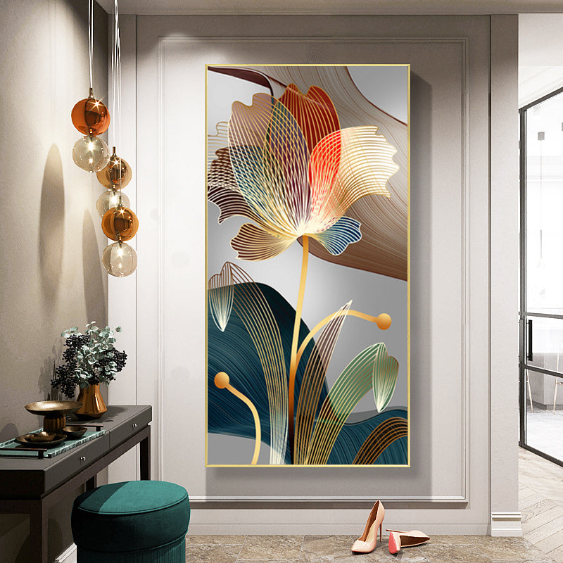 Abstract Flowers Canvas Painting for home decor, suitable for living room, bedroom, or bathroom. Frameless design.