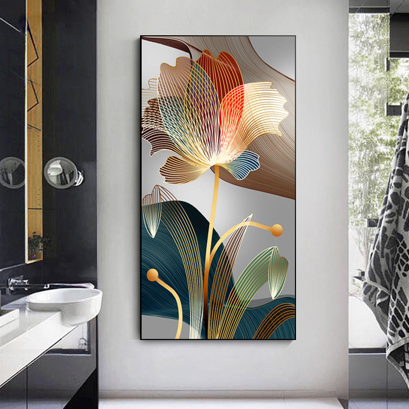 Abstract Flowers Canvas Painting for home decor, suitable for living room, bedroom, or bathroom. Frameless design.