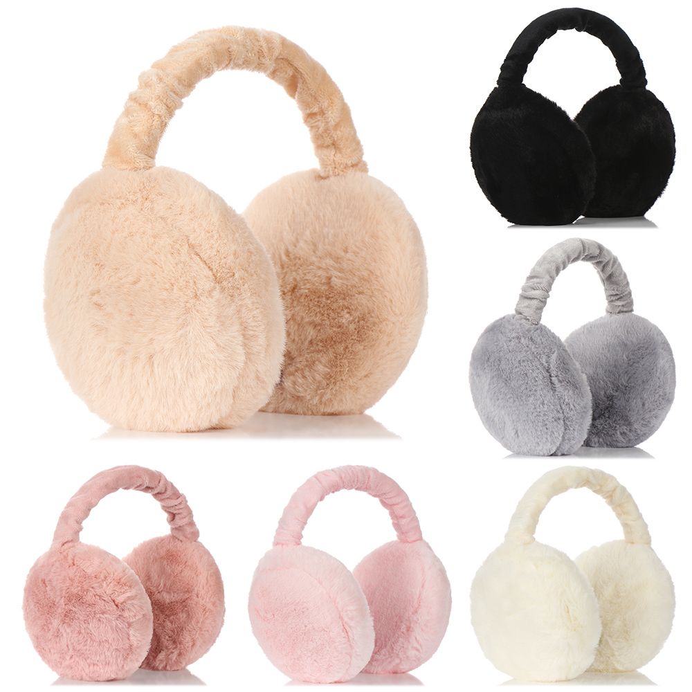 Unisex Foldable Solid Color Earmuffs in Soft Plush, Keep Your Ears Warm and Comfortable During Winter Outdoor Activities, Coldproof Design.