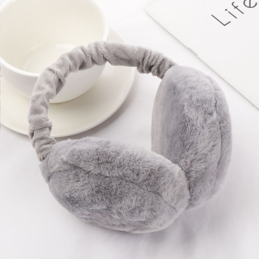 Unisex Foldable Solid Color Earmuffs in Soft Plush, Keep Your Ears Warm and Comfortable During Winter Outdoor Activities, Coldproof Design.