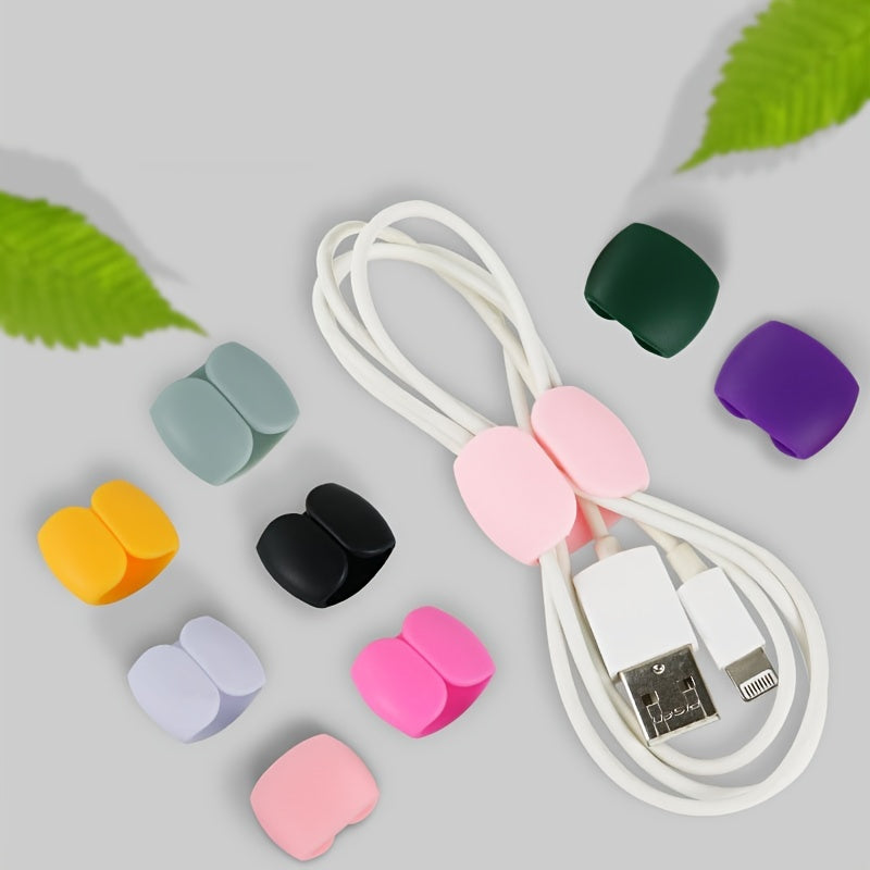 10pcs Colorful Data Cable Organizer - Keep Your Cables Tidy and Easy to Find