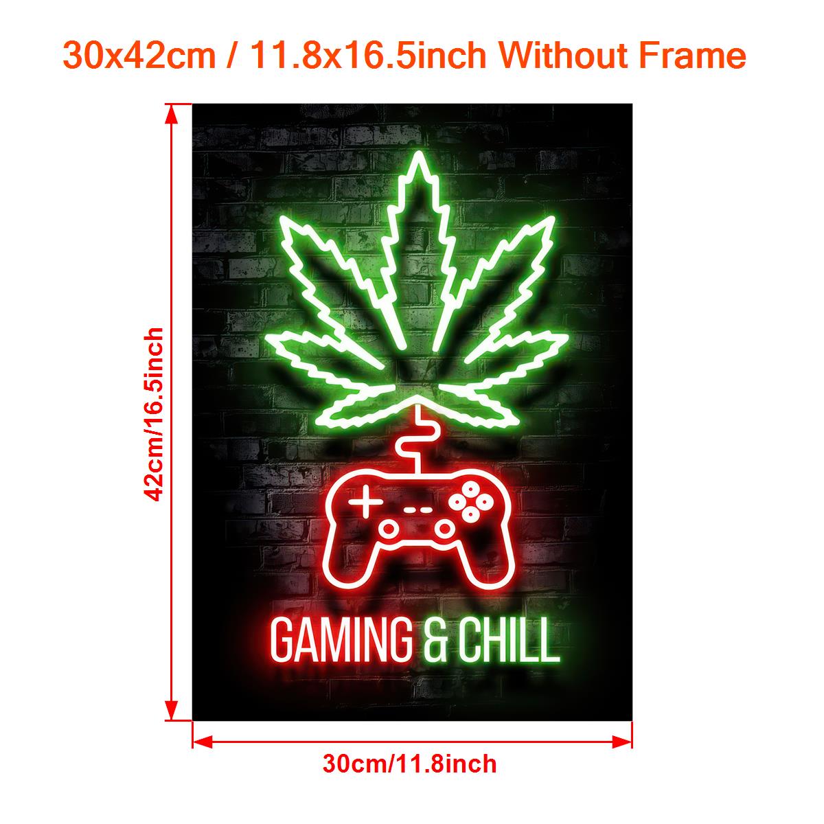 High standards weed neon lights painting on canvas for game room, bedroom, or office decor - no frame needed.