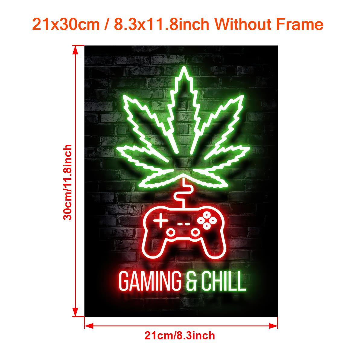 High standards weed neon lights painting on canvas for game room, bedroom, or office decor - no frame needed.