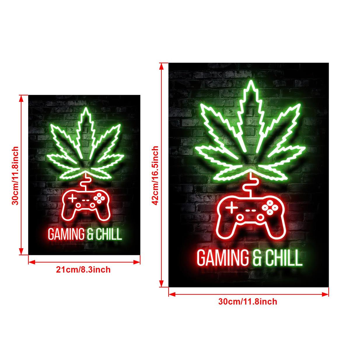 High standards weed neon lights painting on canvas for game room, bedroom, or office decor - no frame needed.