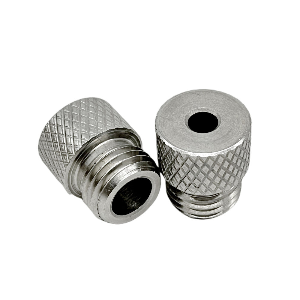 Woodworking drill guide sleeves made of stainless steel for 3mm-10mm, used as bushing for doweling and pocket hole jigs.