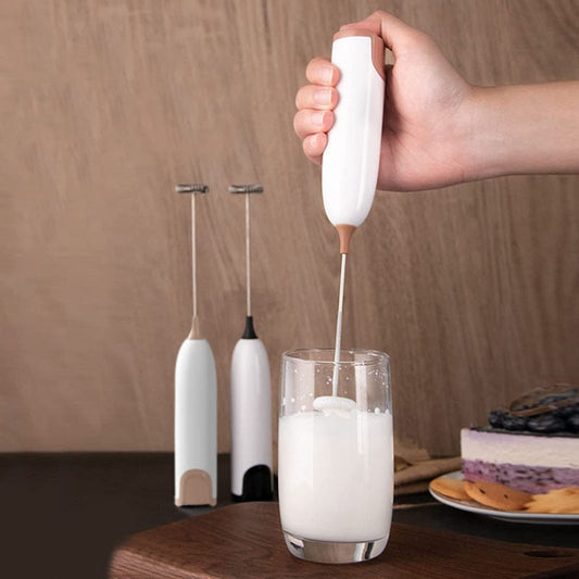 One piece of Electric Milk Frother for household use. This machine can be used as a coffee stirring stick, milk cover, hair beater, and automatic handheld milk frother. It is a convenient accessory for making coffee.