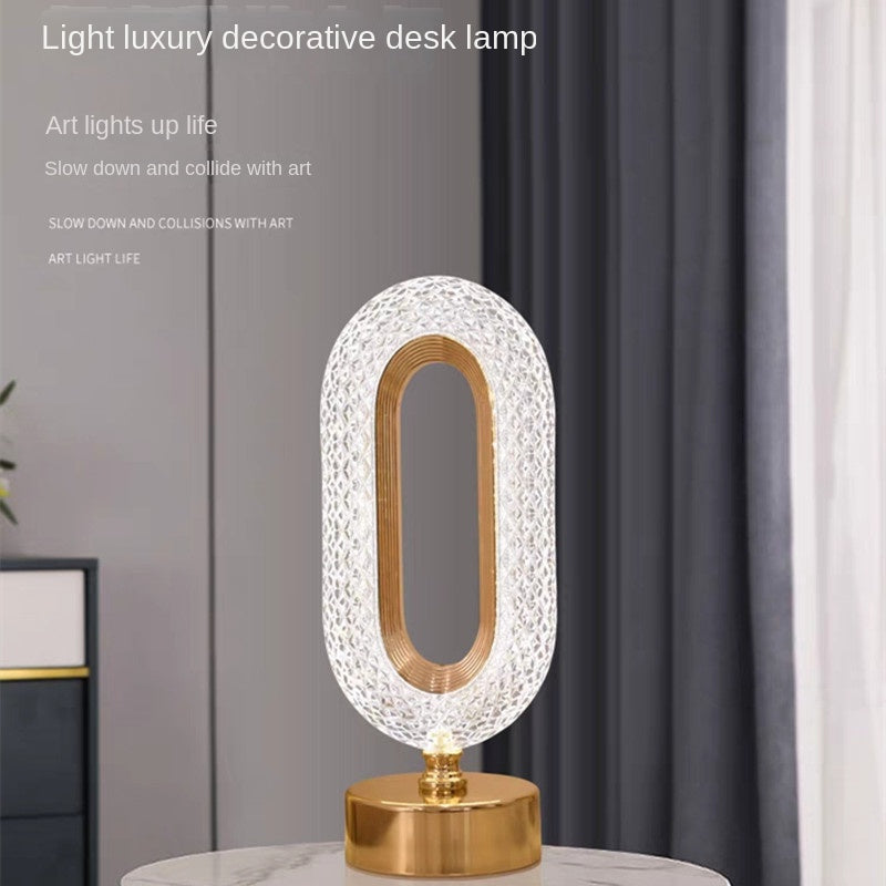 Sleek LED Desk Lamp with Touch Controls, Tri-Color Dimming, and Rechargeable Night Light for Bedroom and Living Room Settings