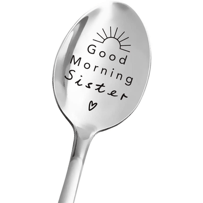 Good Morning Sister Spoon, Sister and Brother Christmas Gifts, Party Spoon and Gifts