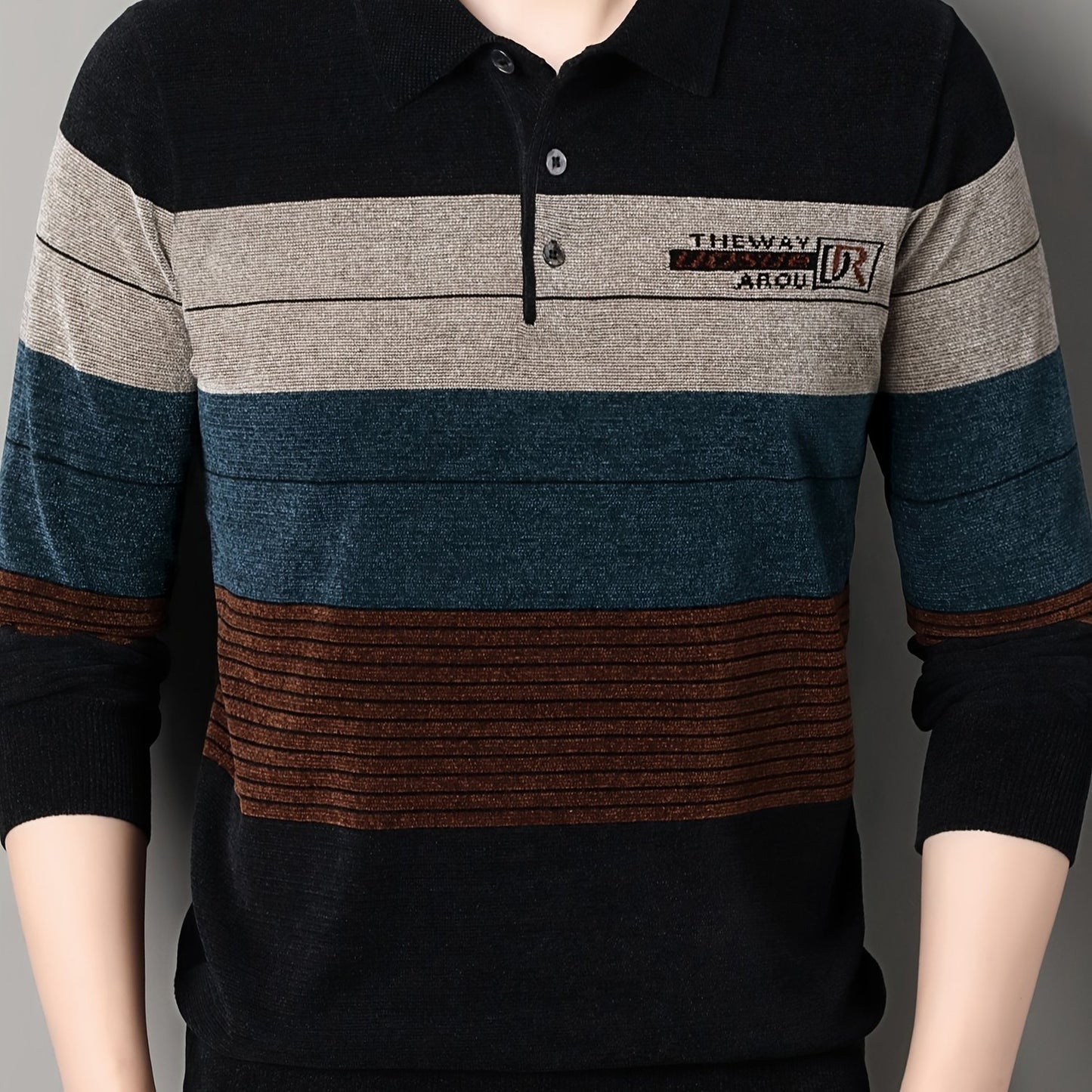 Striped knit sweater for men - perfect for fall and winter, great as a gift