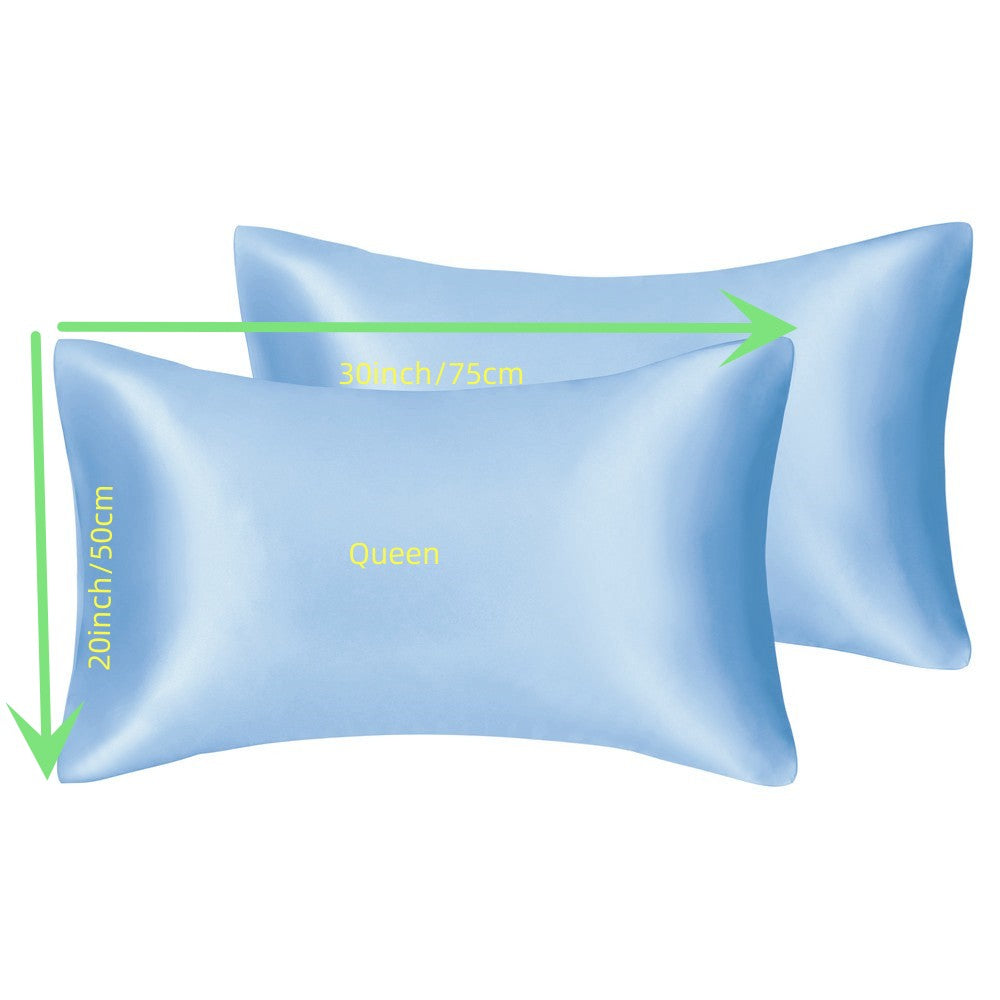 Two-Pack of Nautical-Themed Satin Pillowcases, Made with Soft Solid Color Microfiber that is Wrinkle and Fade Resistant. The Breathable Zippered Pillow Covers are Machine Washable and made of All-Season Polyester 100%.