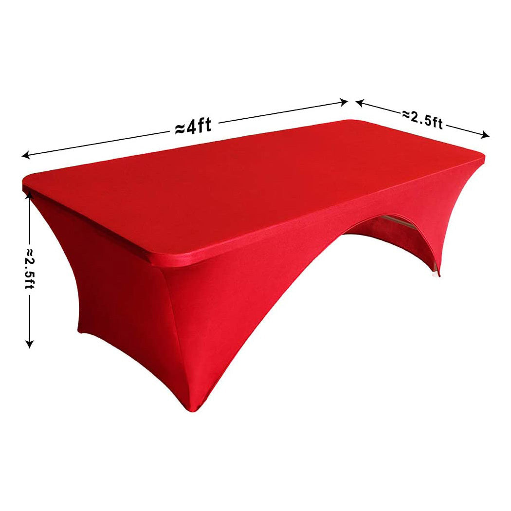 Spandex Table Cover: This Synthetic, Tight-Fitting Cover is Washable, Wrinkle Resistant, and Stretchy for Rectangular Patio Tables at Events, Weddings, Banquets, and Parties - 1 Piece