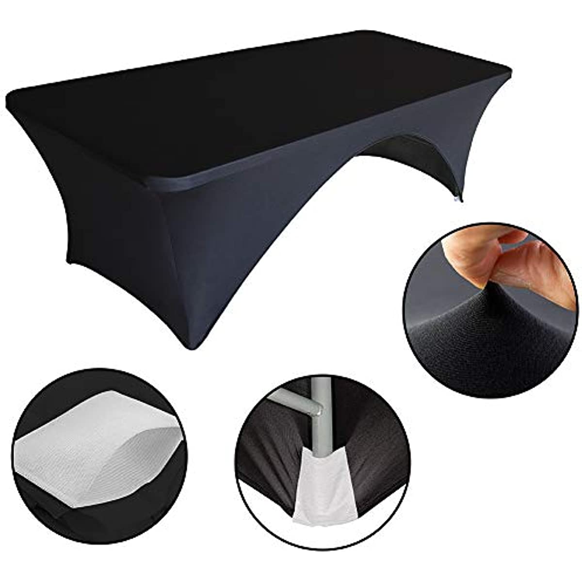 Spandex Table Cover: This Synthetic, Tight-Fitting Cover is Washable, Wrinkle Resistant, and Stretchy for Rectangular Patio Tables at Events, Weddings, Banquets, and Parties - 1 Piece