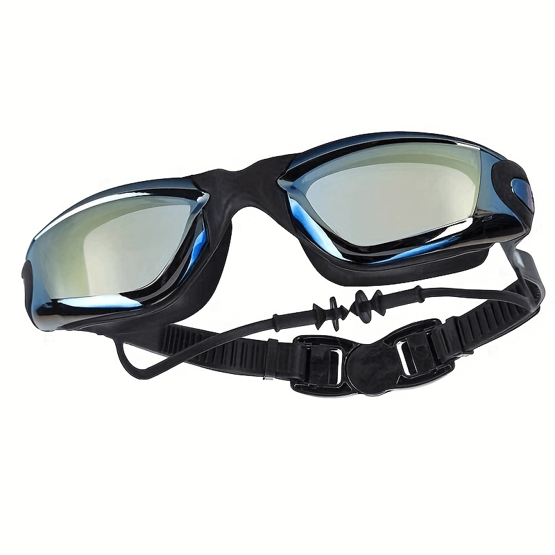 Large frame electroplating waterproof swimming goggles for men and women, in high definition.