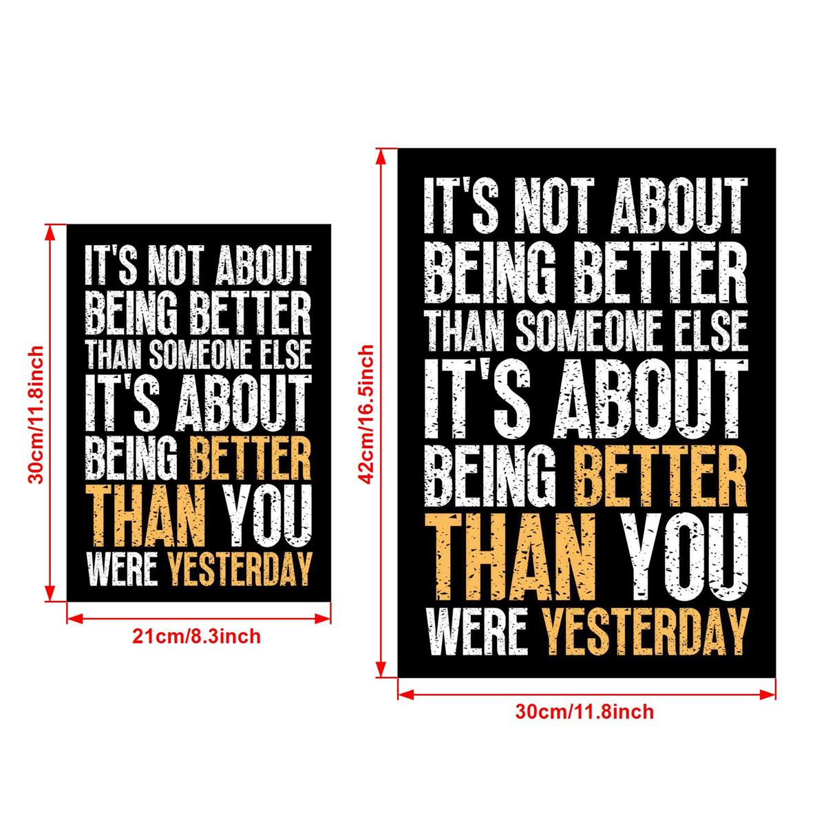 1pc Inspirational Art Canvas Poster for Home Wall Decor - "It's Not About Being Better". Ideal for Bathroom, Bedroom, Office, or Living Room. Frame not included.