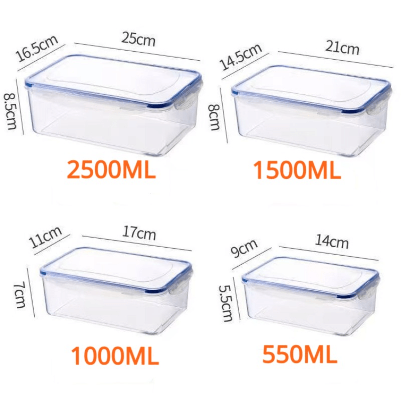 Food storage containers with various sizes and combinations, including lids, crispers, and microwave-safe options. These containers are perfect for storing fruits and ensuring food safety in the refrigerator. Ranging from 14 oz to 85 oz, they are made