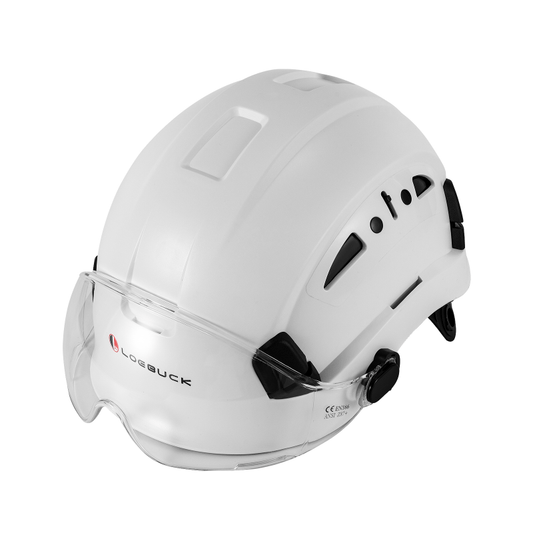 Safety helmet with goggles, EN937 standard for high-altitude outdoor rescue on construction sites.