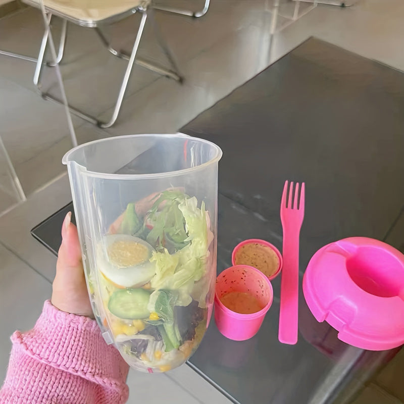 Large Capacity Salad Shaker with Portable Dressing Rack, Perfect for Picnics and Lunches. Easy to Clean and a Must-Have Addition to Your Kitchen Supplies and Tools.